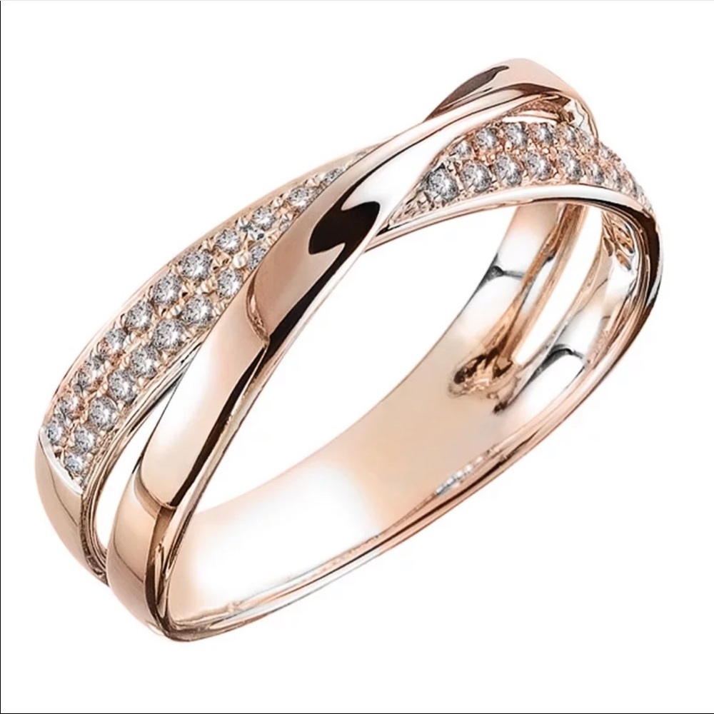 *NEW*Rose Gold X shaped Women’s Diamond Ring